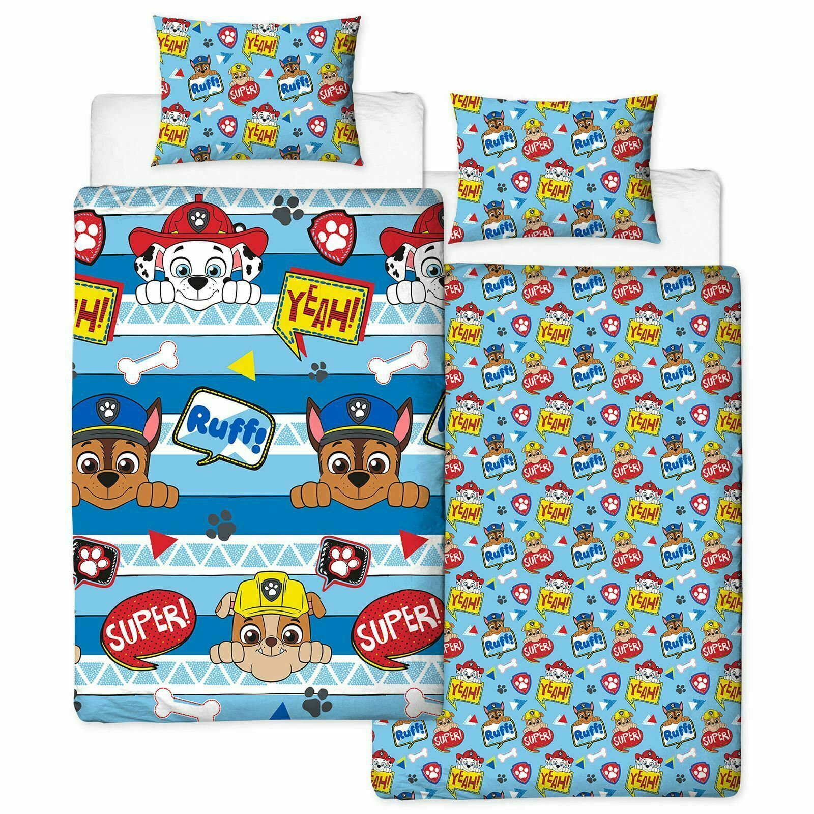 Paw Patrol Blueprint Official Reversible Duvet Cover - Single Size, 100% Polycotton - View #2