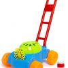 Bubble Lawn Mower, green blue, orange and red, with bubble solution