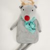 plush hot water bottle featuring reindeer design