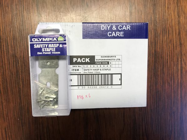 6 Heavy Duty Safety Hasp & Staple hasp and staple lock in box of 6 pieces