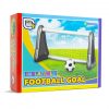 inflatable football goal in box, silver and white goal