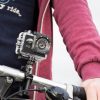 HD Waterproof Action Camera fixed on bike lens facing