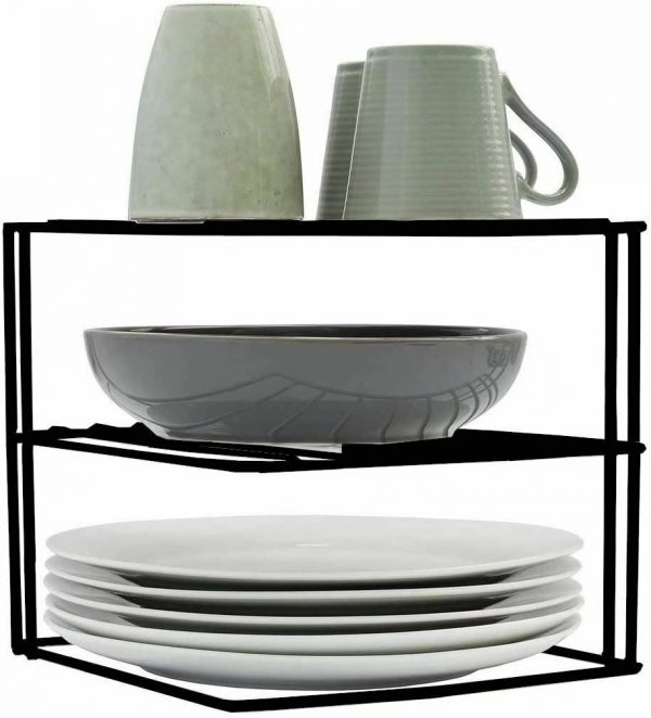 Corner Plate Organiser Dish Rack Black HomeStoreDirect