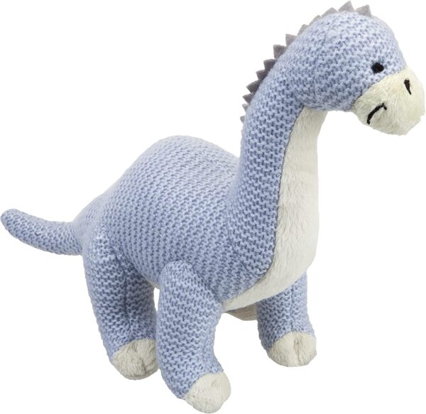 knitted toy dinosaur blue knitted dinosaur toy measuring 29cm