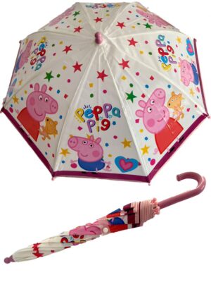 white peppa pig umbrella with pink handle